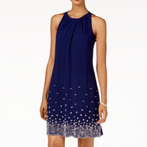 msk beaded shift dress